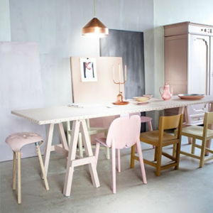 Keukentafel met stoelen - pastelkleur